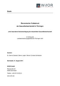 Studie "Gesundheitswirtschaft Thüringen"