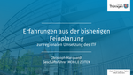 Erfahrungen aus der bisherigen Feinplanung zur regionalen Umsetzung des ITF Erfahrungen aus der bisherigen Feinplanung zur regionalen Umsetzung des ITF - Christoph Marquardt, Inhaber und Geschäftsführer Büro MOBILE ZEITEN, Jaderberg