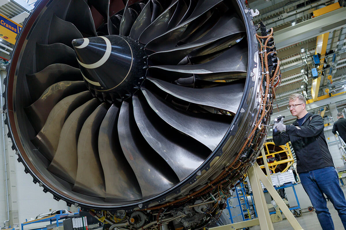 Prüfung eines Rolls-Royce Triebwerkes Trent 1000 TEN.