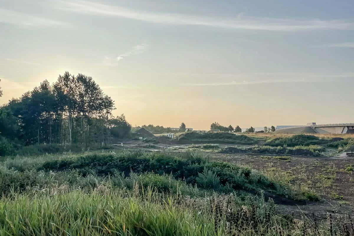 Ansicht während der Bauarbeiten am Kerngelände der Landesgartenschau 2026 in Leinefelde-Worbis.