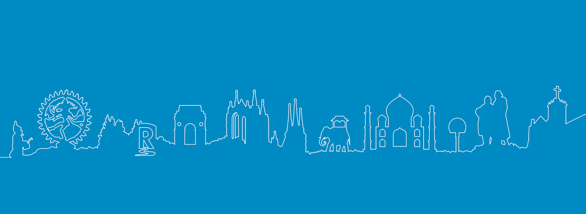 Bildbeschreibung / description: Skyline mit kombinierten Sehenswürdigkeiten aus Thüringen und Indien