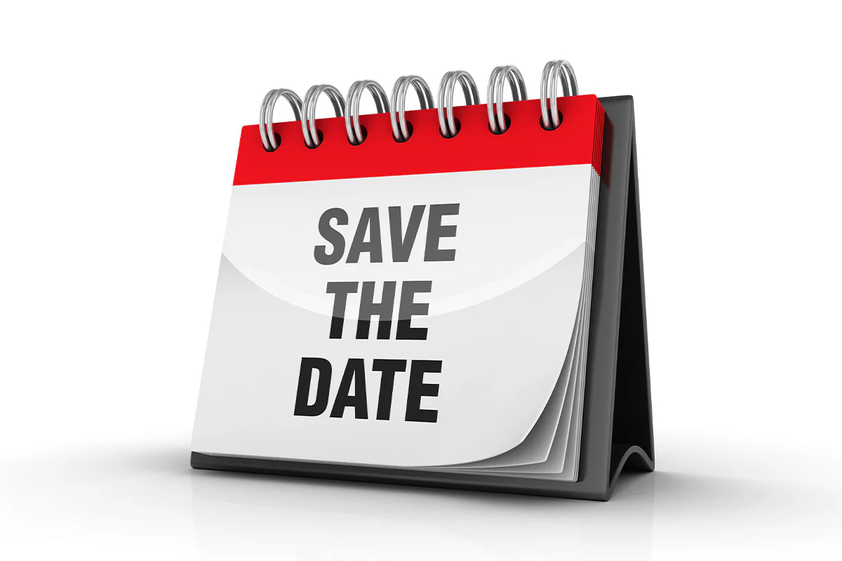Kalender mit der Aufschrift Save the Date