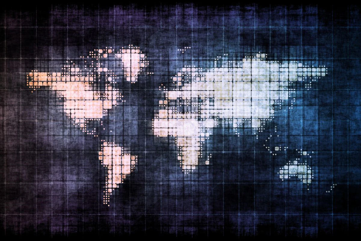 Bild: kentoh / istockphoto.com Zersplitterte Welt – geteilt und im Auflösen begriffen – Kartenkonzept